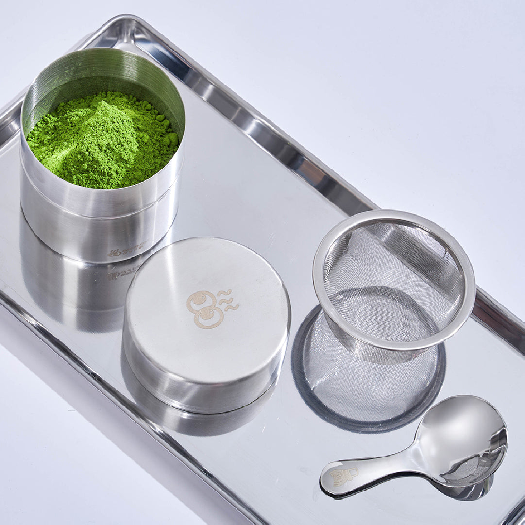 GOOD CHĀ – Stainless Collection Matcha Sifter Set | Bowl & Matcha Canister | Stainless Steel 304