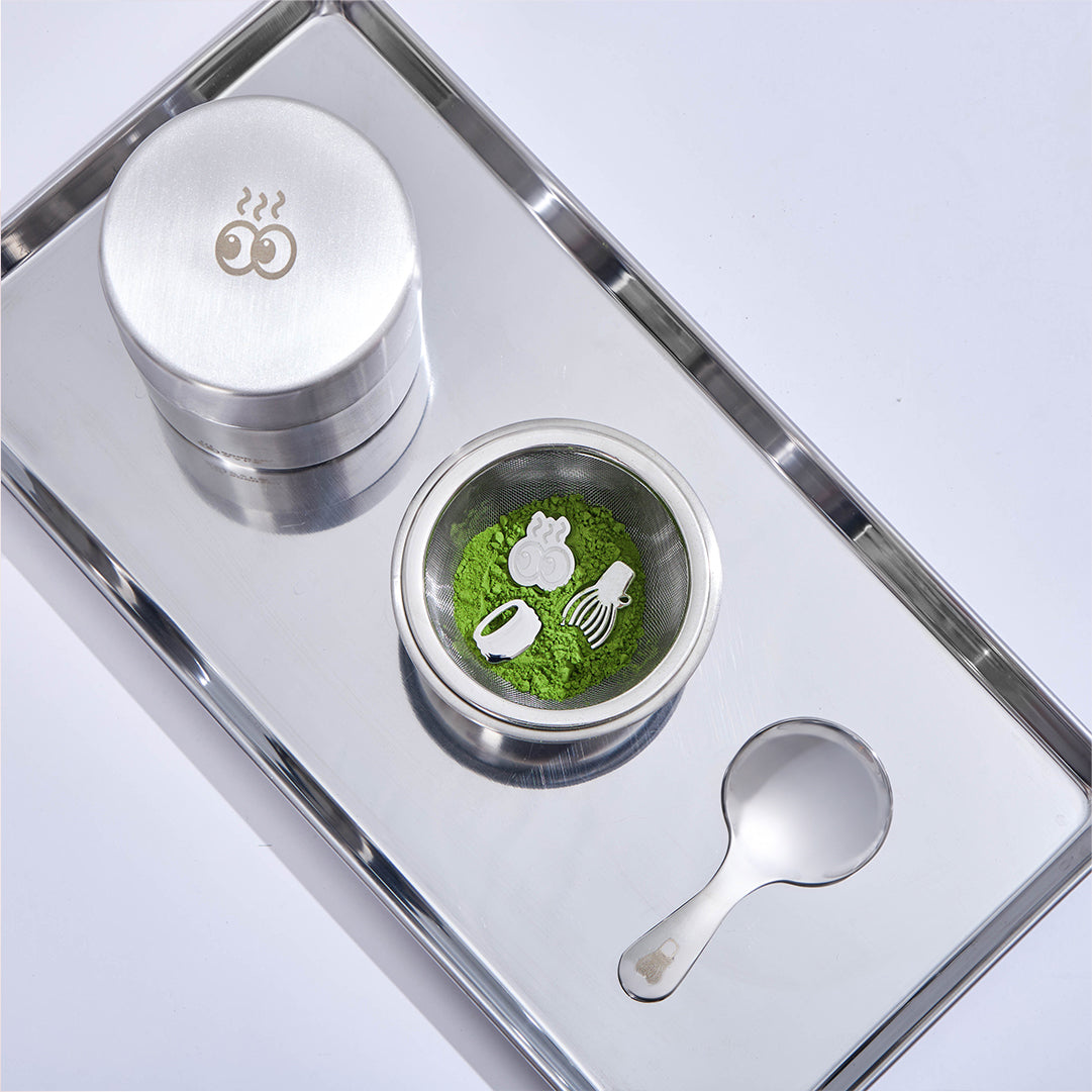 GOOD CHĀ – Stainless Collection Matcha Sifter Set | Bowl & Matcha Canister | Stainless Steel 304
